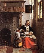 A Woman Peeling Apples Pieter de Hooch